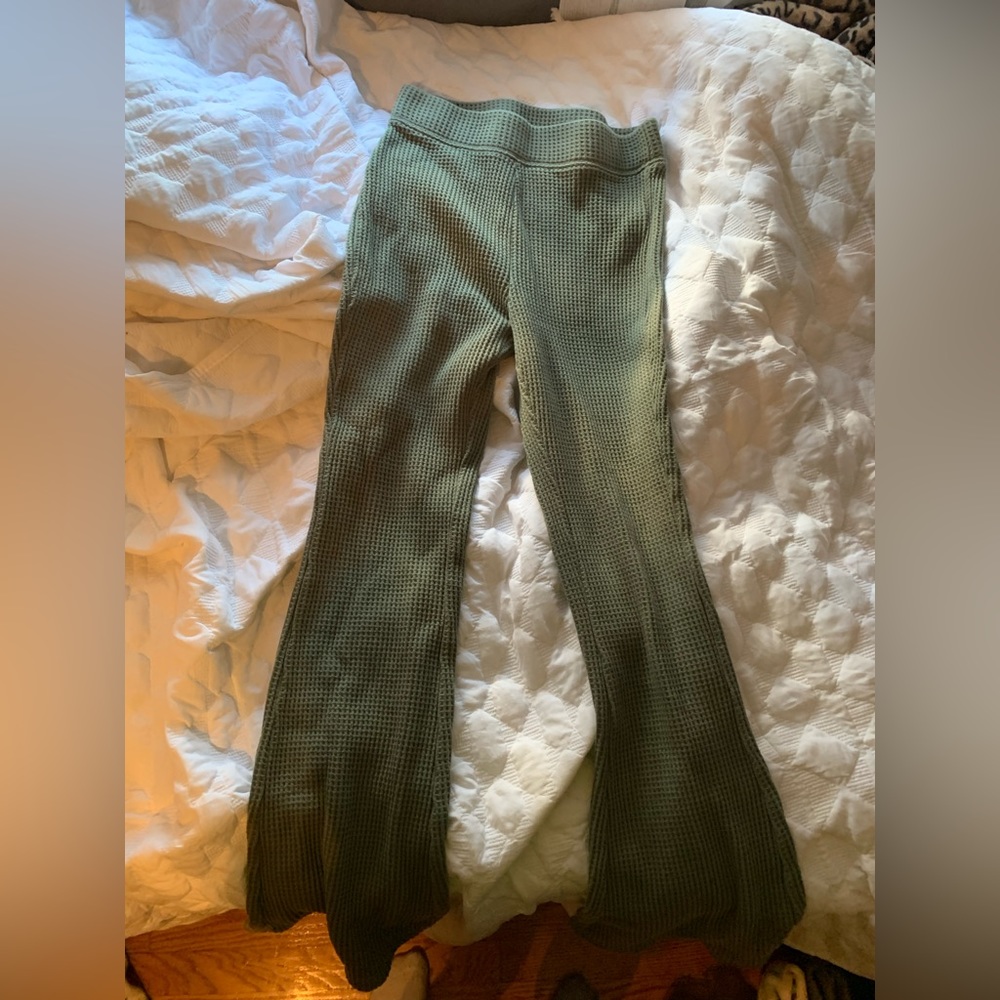 aerie waffle knit flare pants